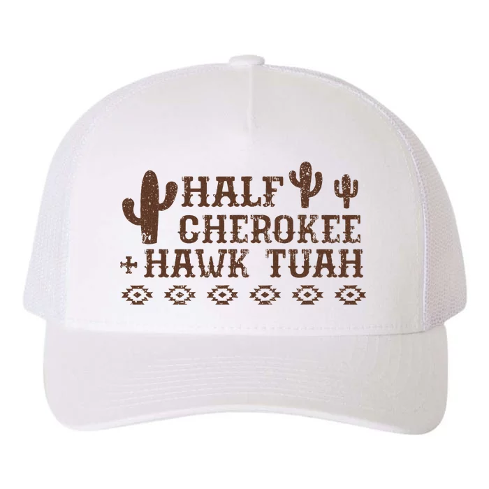 Funny Half Cherokee Native Pride Hawk Tush Yupoong Adult 5-Panel Trucker Hat