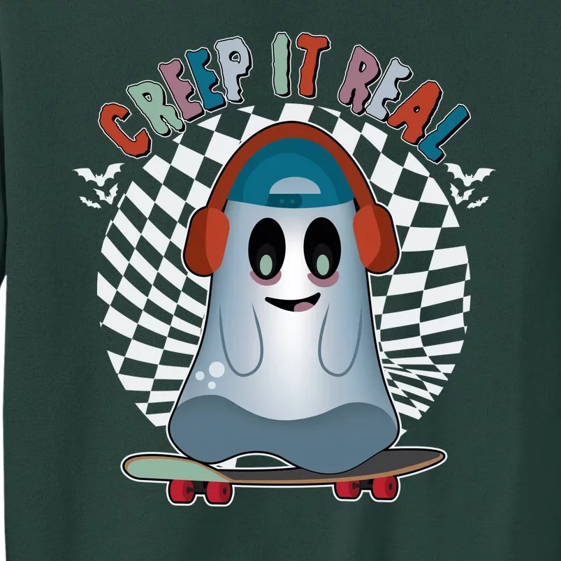 Funny Halloween Creep It Real Skateboarding Ghost Sweatshirt