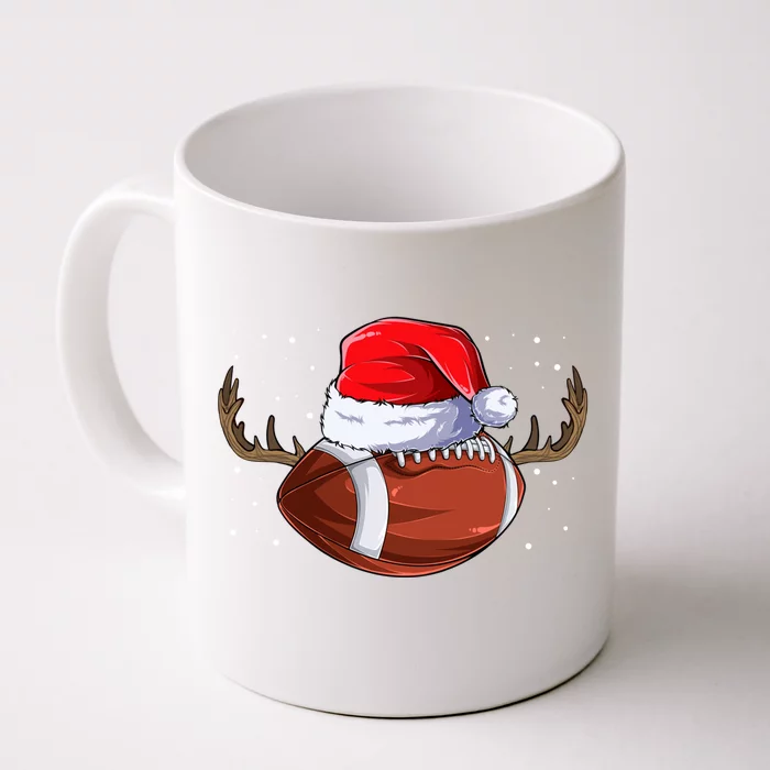 Funny Holiday Cool Gift Christmas Football Reindeer Cute Gift Front & Back Coffee Mug