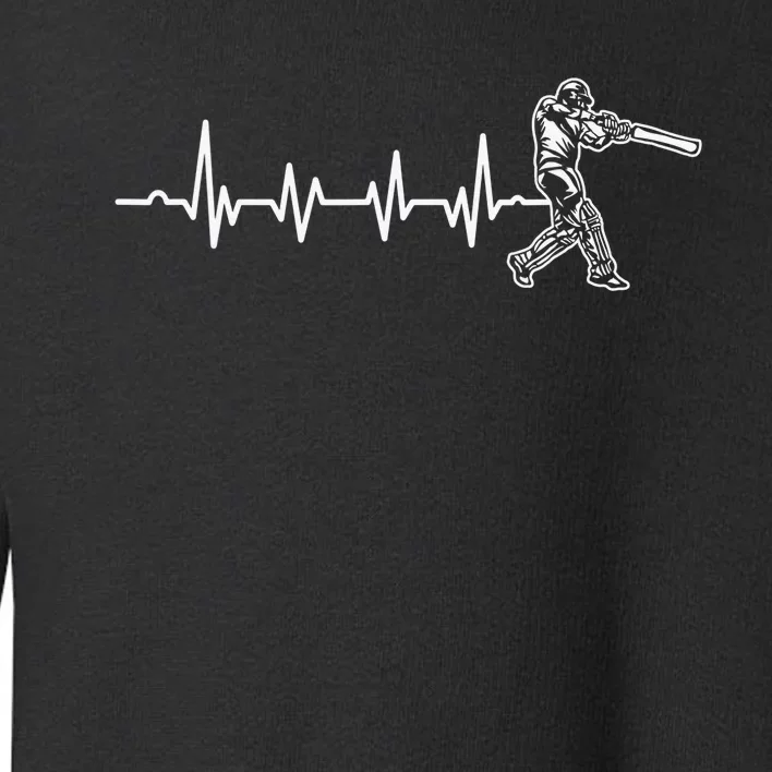 Funny Heartbeat Cricket Player Cricketer Bowler Pitch Toddler Sweatshirt