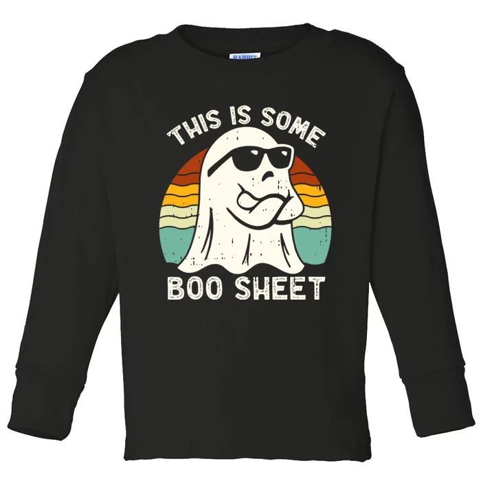 Funny Halloween Cool Boo Ghost Costume This Is Some Boo Sheet Toddler Long Sleeve Shirt