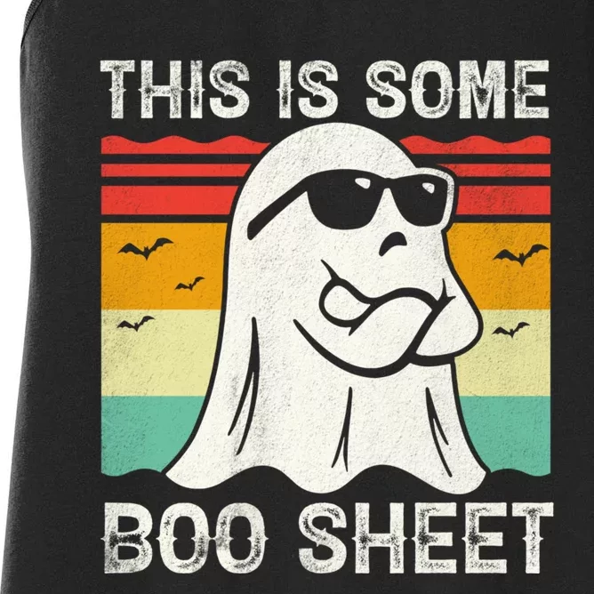 Funny Halloween Cool Boo Ghost Costume This Is Some Boo Sheet Women's Racerback Tank