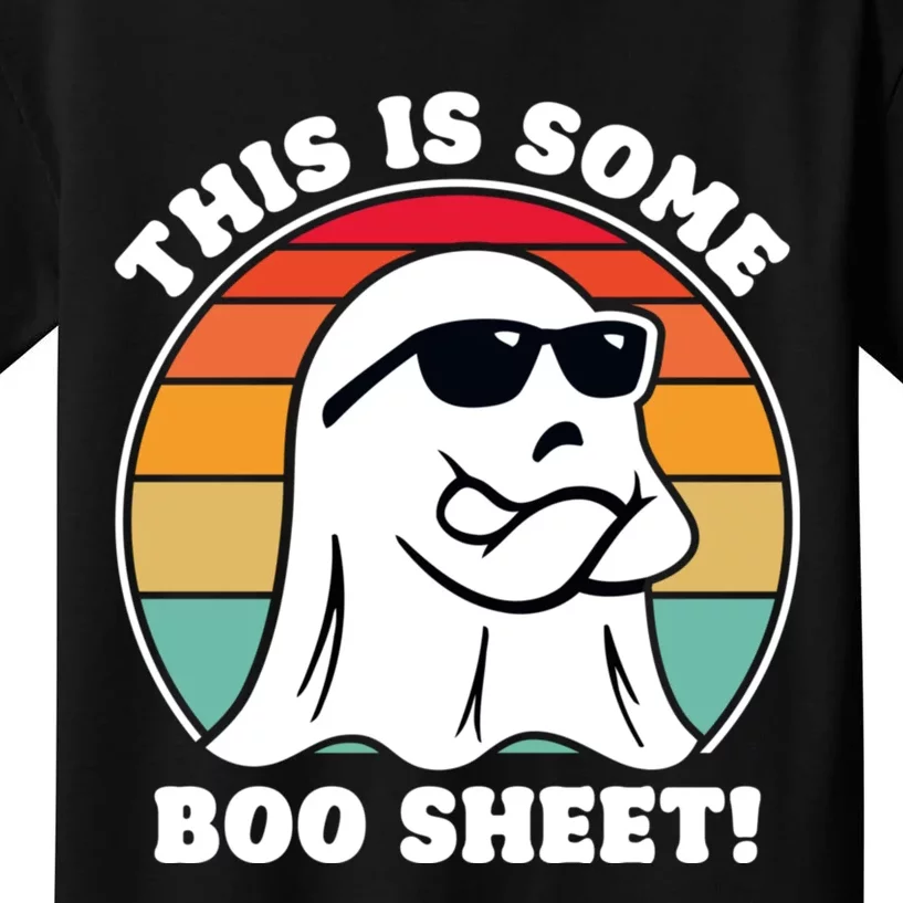 Funny Halloween Cool Boo Ghost Costume This Is Some Boo Sheet Kids T-Shirt