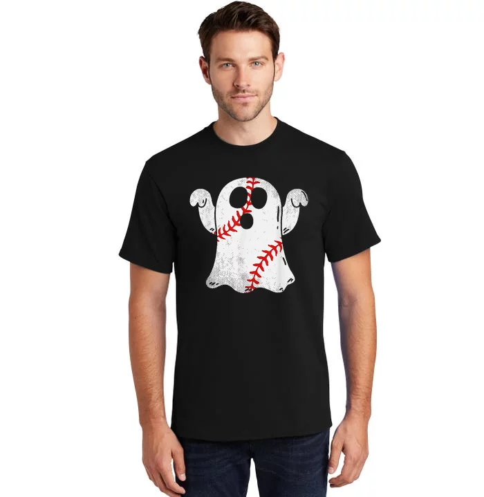 Funny Halloween Costume Baseball Ghost Baseball Lover Tall T-Shirt