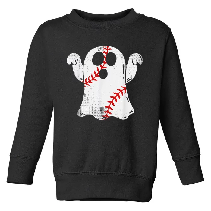 Funny Halloween Costume Baseball Ghost Baseball Lover Toddler Sweatshirt