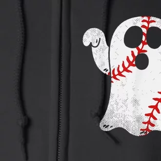 Funny Halloween Costume Baseball Ghost Baseball Lover Full Zip Hoodie