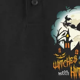 Funny Halloween Camping Witches With Hitches Dry Zone Grid Performance Polo