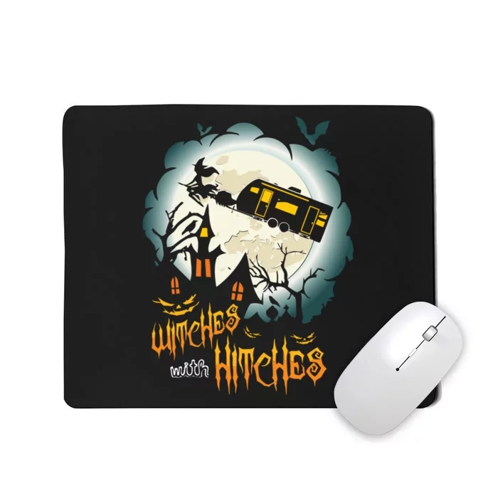 Funny Halloween Camping Witches With Hitches Mousepad