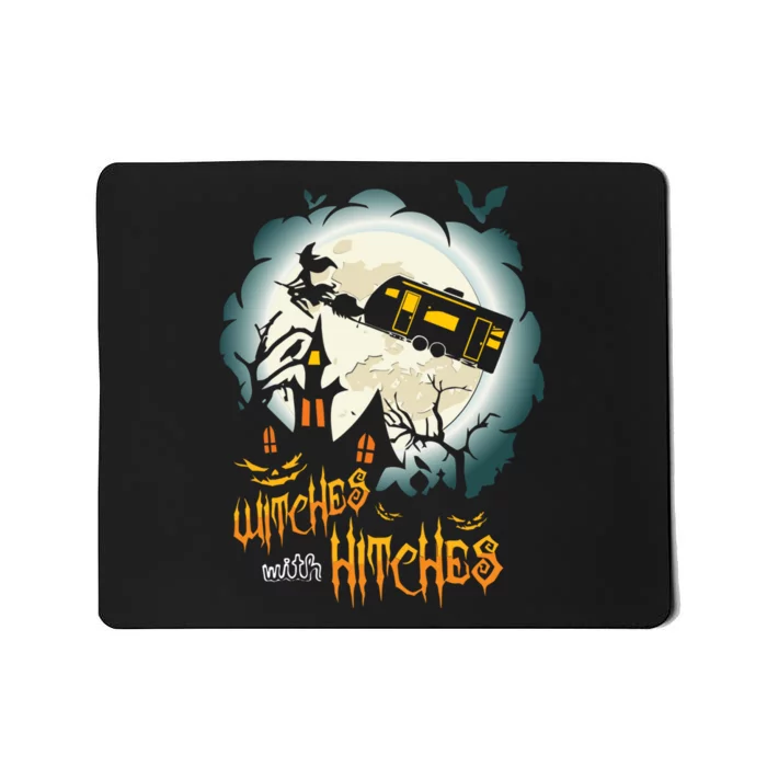 Funny Halloween Camping Witches With Hitches Mousepad