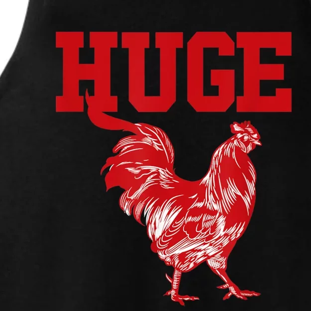 Funny Huge Cock Mens Rooster Graphic Ladies Tri-Blend Wicking Tank