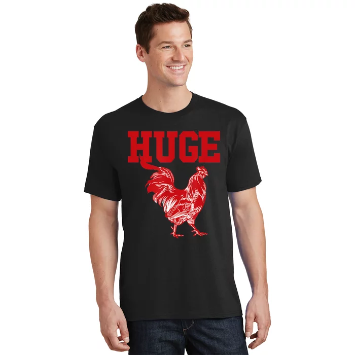 Funny Huge Cock Mens Rooster Graphic T-Shirt