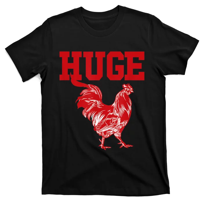 Funny Huge Cock Mens Rooster Graphic T-Shirt