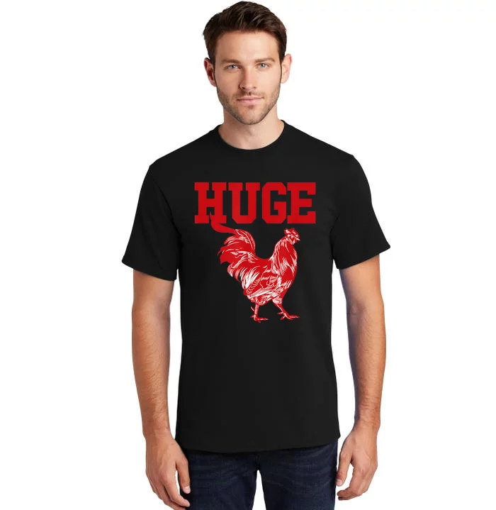 Funny Huge Cock Mens Rooster Graphic Tall T-Shirt