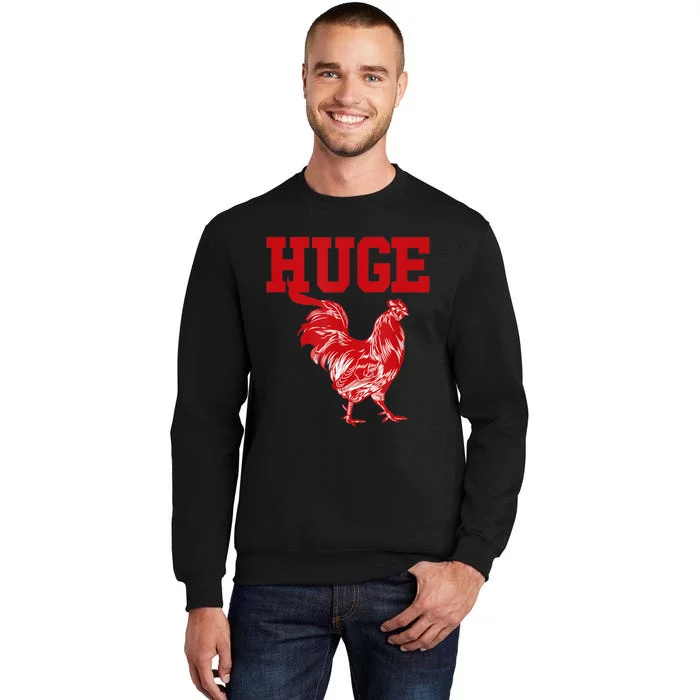 Funny Huge Cock Mens Rooster Graphic Tall Sweatshirt