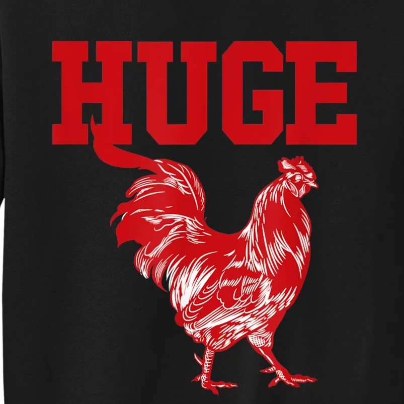 Funny Huge Cock Mens Rooster Graphic Tall Sweatshirt