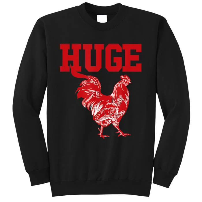 Funny Huge Cock Mens Rooster Graphic Tall Sweatshirt