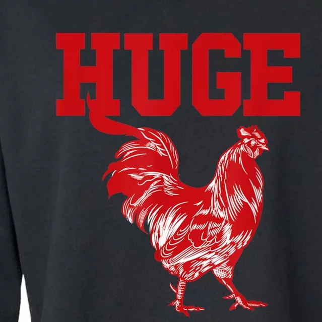 Funny Huge Cock Mens Rooster Graphic Cropped Pullover Crew