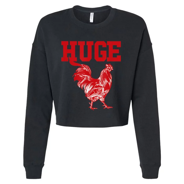 Funny Huge Cock Mens Rooster Graphic Cropped Pullover Crew