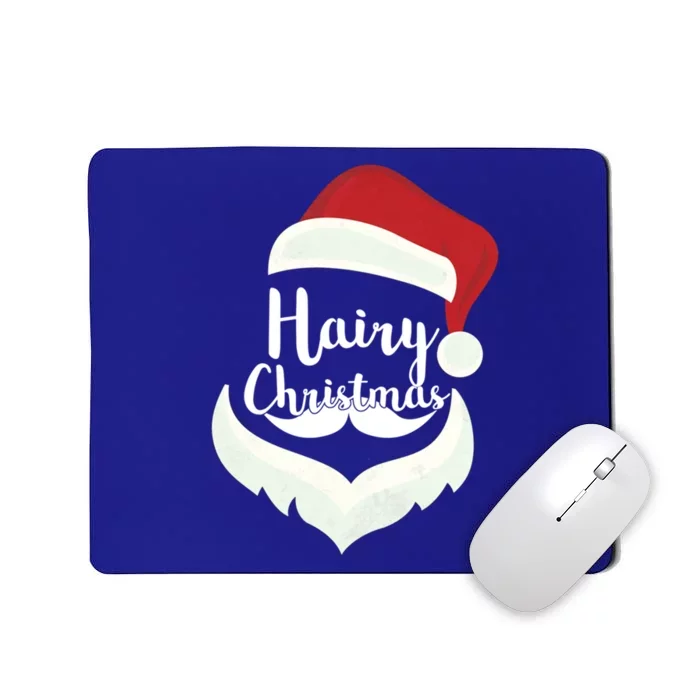 Funny Hairy Christmas Santa Hat Merry Holiday Beard Dad Gift Great Gift Mousepad