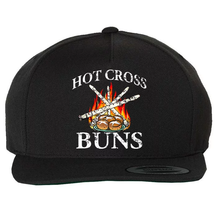 Funny Hot Cross Buns Wool Snapback Cap