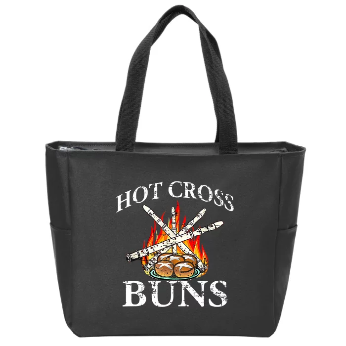 Funny Hot Cross Buns Zip Tote Bag