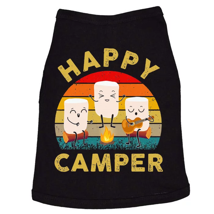 Funny Happy Cute Marshmallow Camper Bonfire Doggie Tank