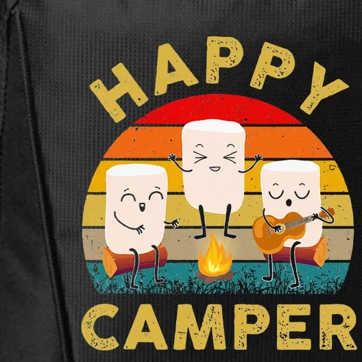 Funny Happy Cute Marshmallow Camper Bonfire City Backpack