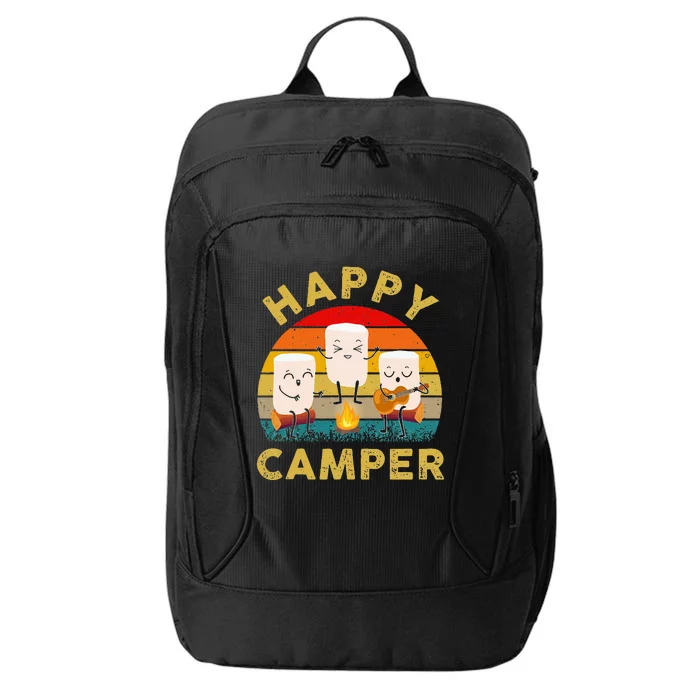 Funny Happy Cute Marshmallow Camper Bonfire City Backpack