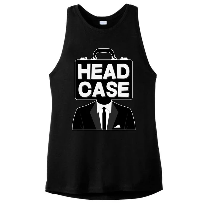 Funny Head Case Man Ladies Tri-Blend Wicking Tank