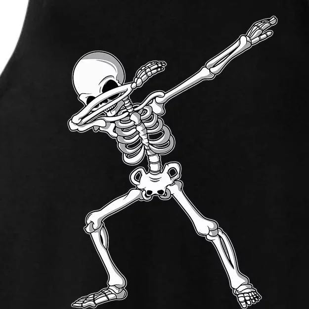 Funny Halloween Cute Dabbing Skeleton Adult Dab Gift Ladies Tri-Blend Wicking Tank