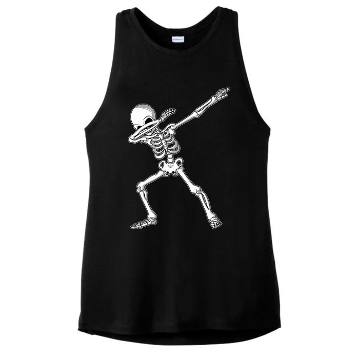 Funny Halloween Cute Dabbing Skeleton Adult Dab Gift Ladies Tri-Blend Wicking Tank