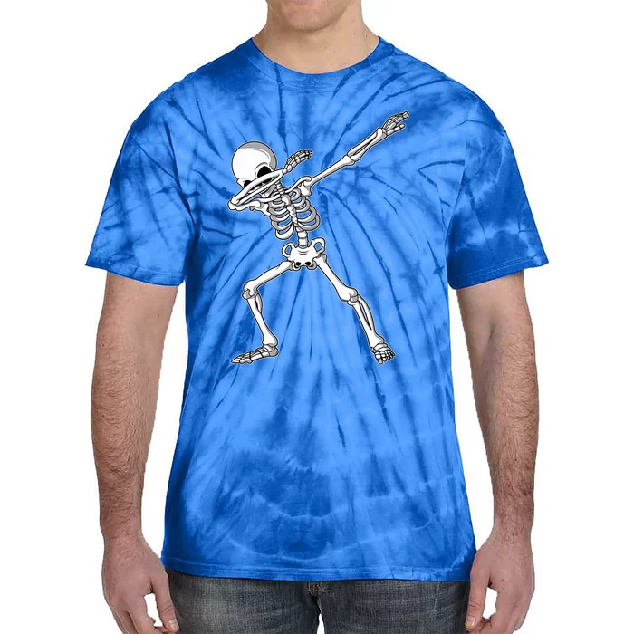 Funny Halloween Cute Dabbing Skeleton Adult Dab Gift Tie-Dye T-Shirt