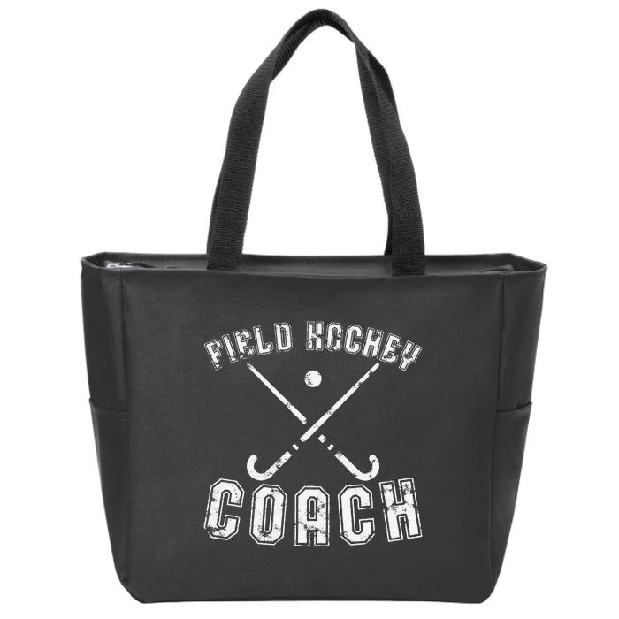 Field Hockey Coach Gifts Distressed Field Hockey Coach Zip Tote Bag