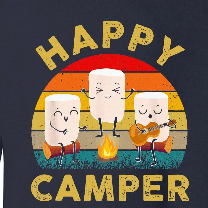 Funny Happy Cute Marshmallow Camper Bonfire Toddler Sweatshirt