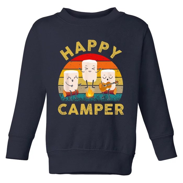 Funny Happy Cute Marshmallow Camper Bonfire Toddler Sweatshirt