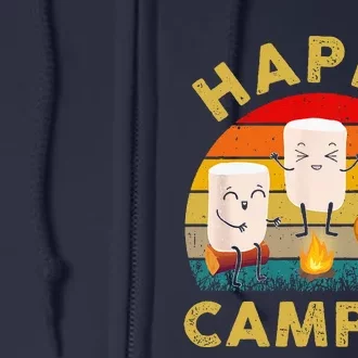 Funny Happy Cute Marshmallow Camper Bonfire Full Zip Hoodie