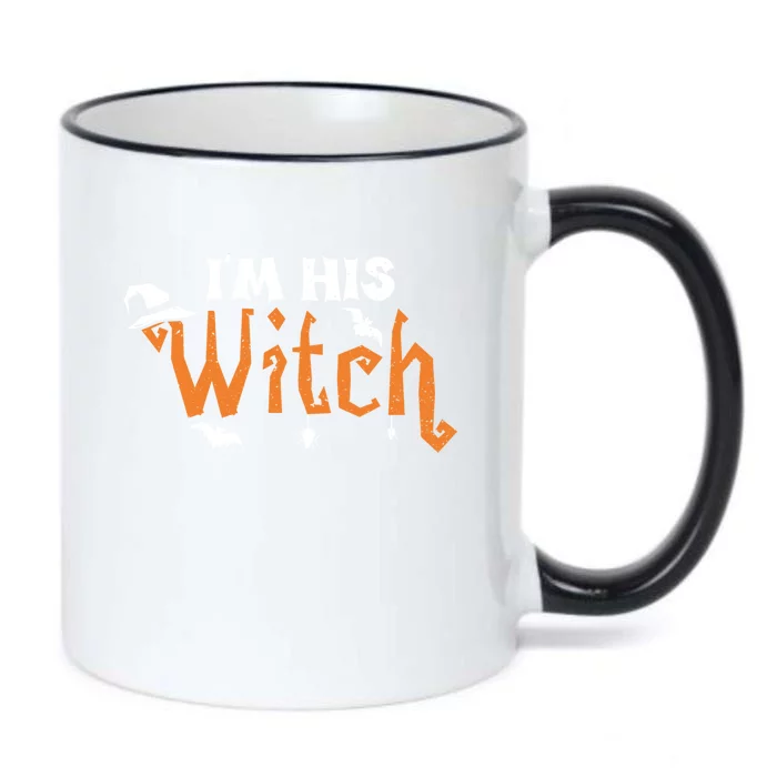 Funny Halloween Couple: Im His Witch Gift Black Color Changing Mug