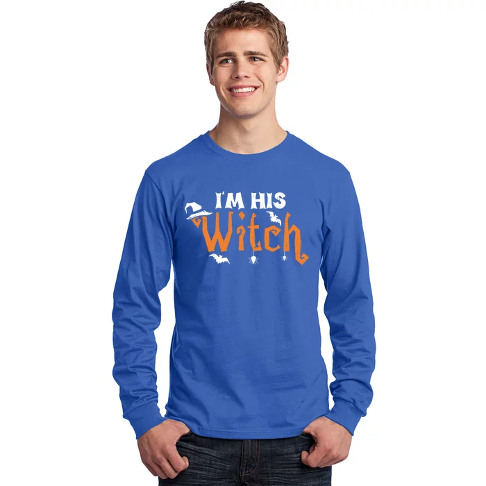 Funny Halloween Couple: Im His Witch Gift Long Sleeve Shirt