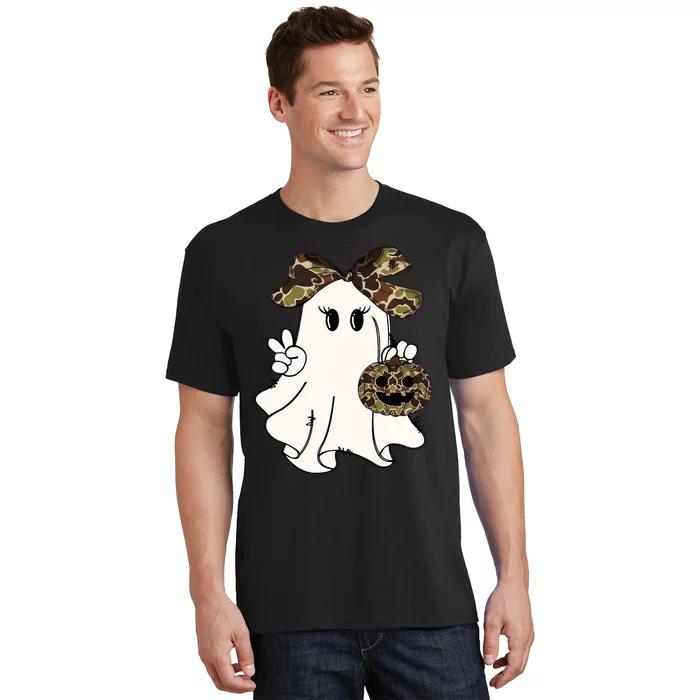 Funny Halloween Camouflage Camo Ghost Hello Hunting Season T-Shirt