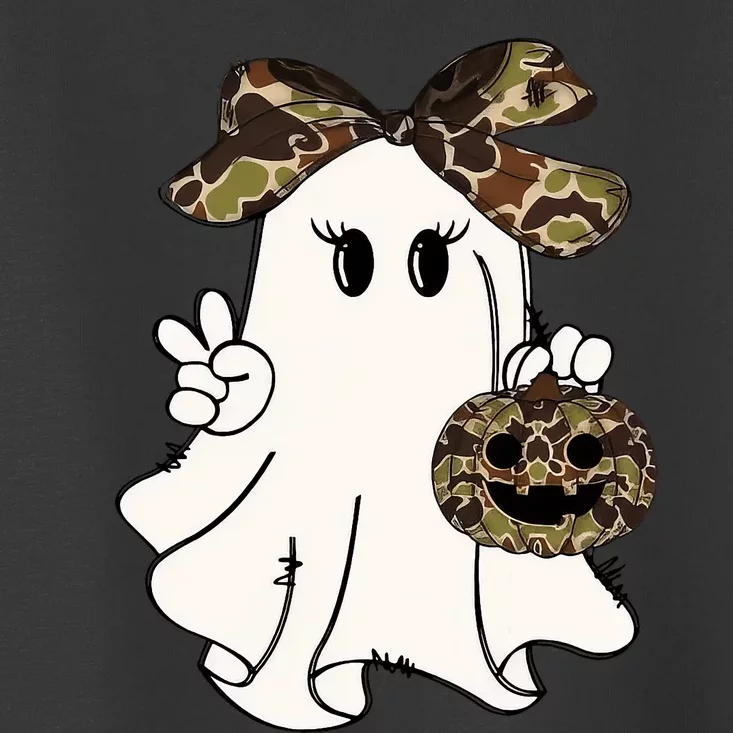 Funny Halloween Camouflage Camo Ghost Hello Hunting Season Toddler T-Shirt