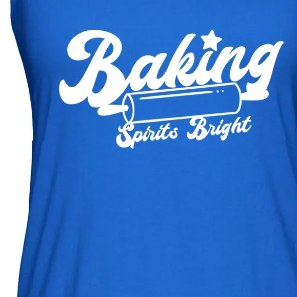 Funny Holiday Christmas Cookie Baking Spirits Bright Gift Ladies Essential Flowy Tank