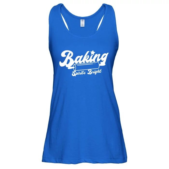 Funny Holiday Christmas Cookie Baking Spirits Bright Gift Ladies Essential Flowy Tank