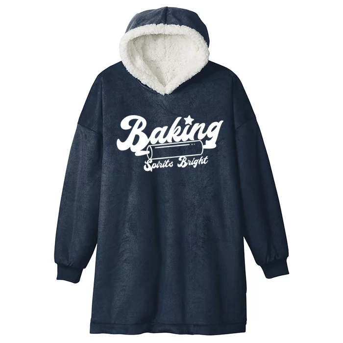 Funny Holiday Christmas Cookie Baking Spirits Bright Gift Hooded Wearable Blanket