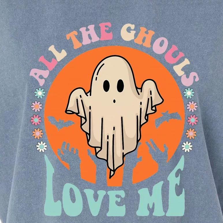 Funny Halloween Costume All The Ghouls Love Me Garment-Dyed Women's Muscle Tee