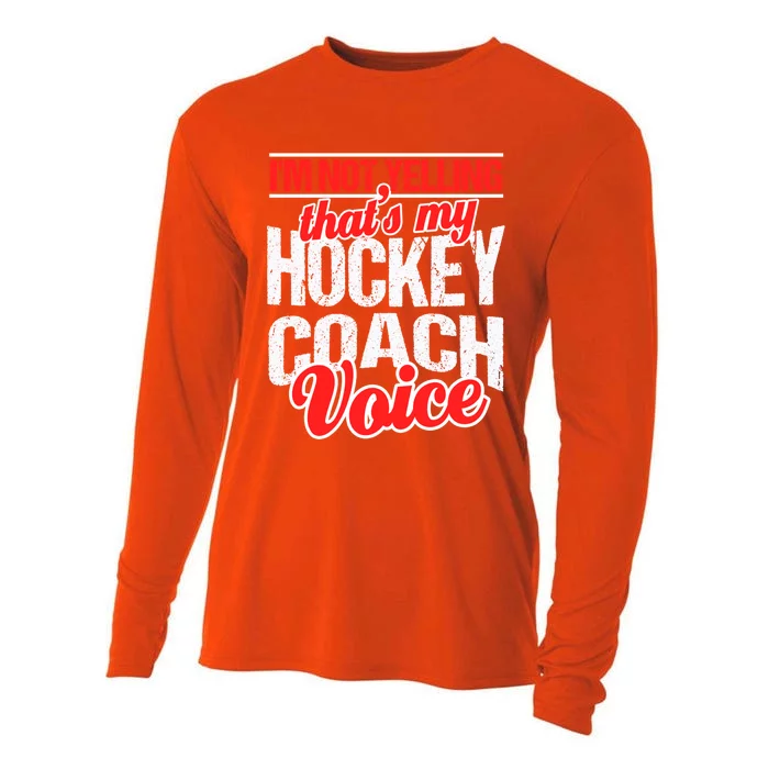 Funny Hockey Coach Voice Ice Field Thank You Team Gift Cooling Performance Long Sleeve Crew