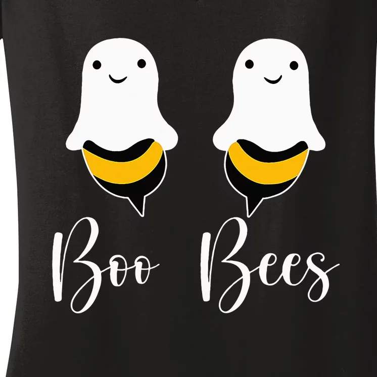 Funny Halloween Costume for Couples Boo Bees Women's V-Neck T-Shirt