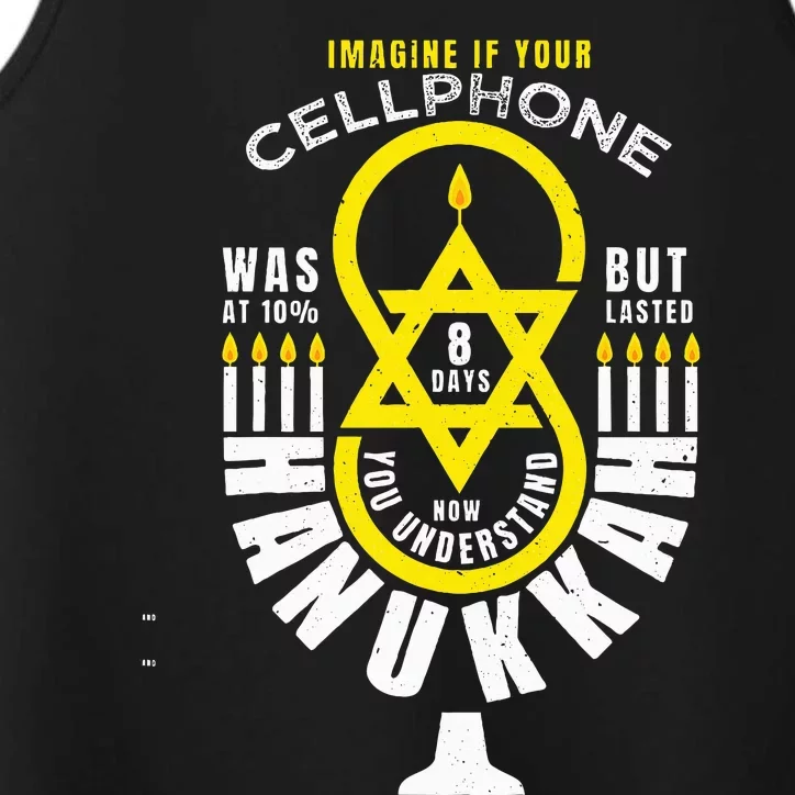 Funny Hanukkah Cellphone Chanukah Jew Performance Tank