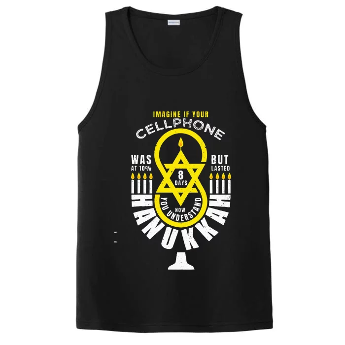 Funny Hanukkah Cellphone Chanukah Jew Performance Tank