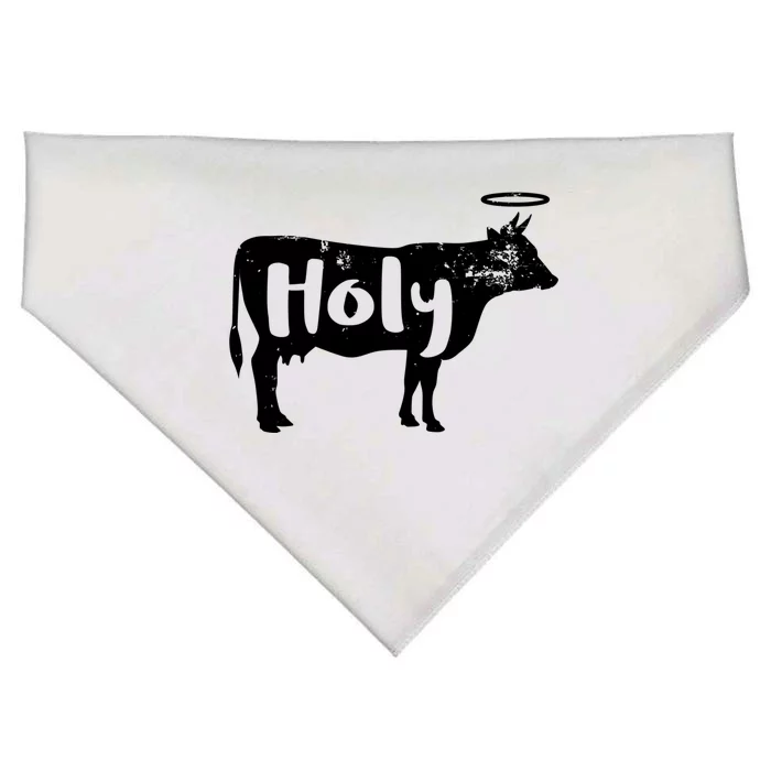 Funny Holy Cow Dairy Farming Gift USA-Made Doggie Bandana