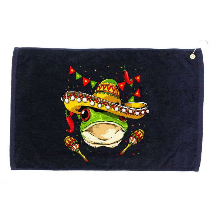 Frog Head Cinco De Mayo Amphibian Frog Pet Owner Mexican Grommeted Golf Towel